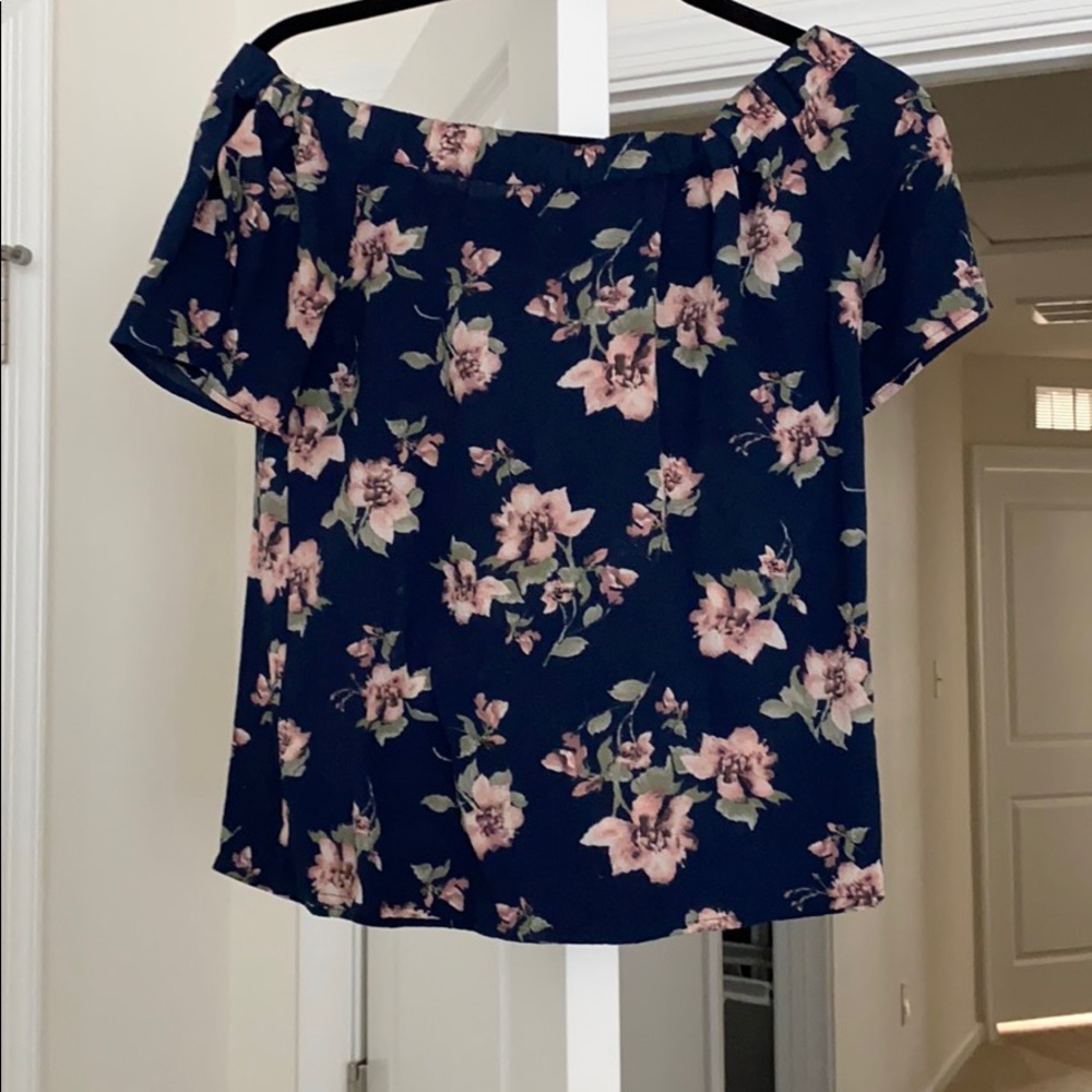 Off the shoulder floral shirt